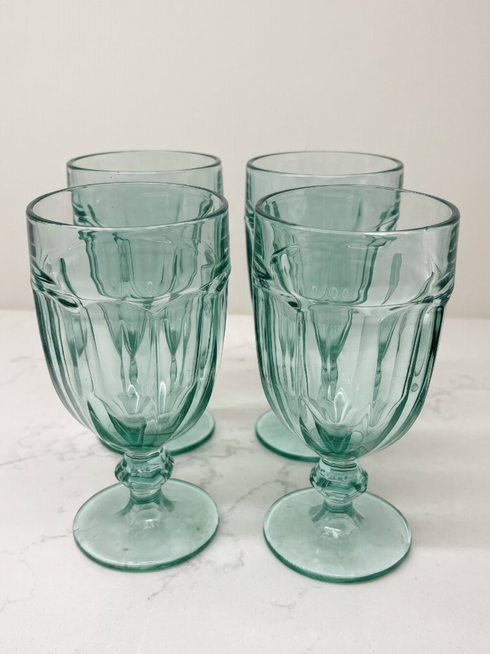 Vintage Libbey Duratuff Gibraltar Spanish Green 11 Oz Goblets Set of 4